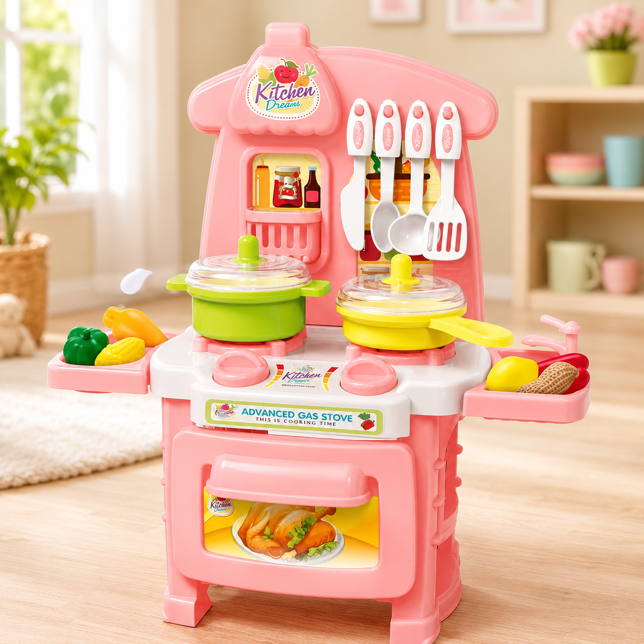 Dream Kitchen Play Set with Food Cart – Fun Pretend Cooking Toy — buy kids toys online in Pakistan | Toy Shoy